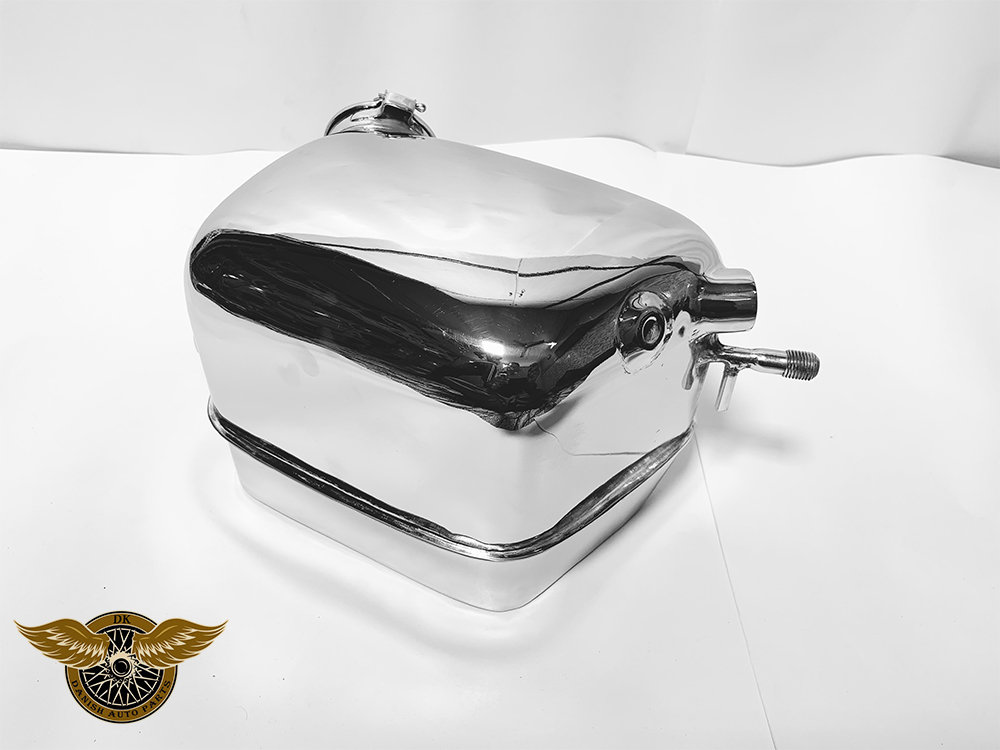 TRIUMPH GP COMPETITION RACE MODEL 5T T100 PRE UNIT OIL TANK CHROME