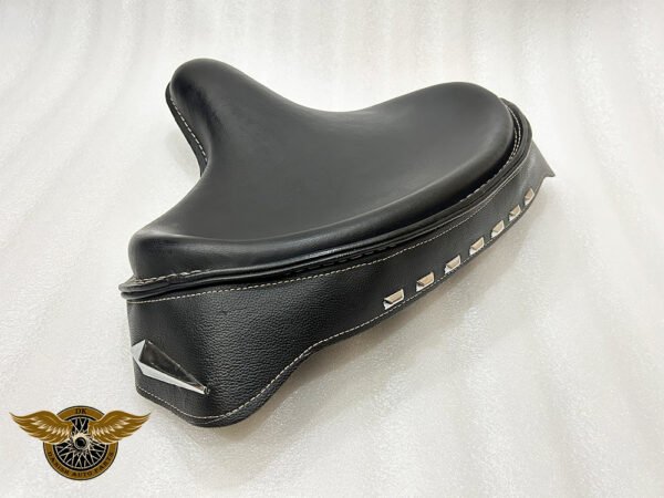 thumbnail image 2 of Black Leather Police Solo Seat For Harley Davidson - Knucklehead Panhead Shovel TC 2 of 6